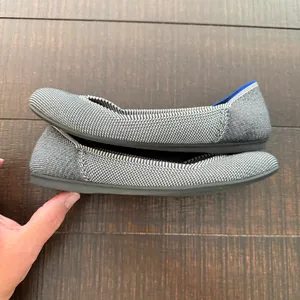 Rothys The Point Womens 5 Grey Birdseye Knit Flat Shoes Preppy Loafer Slip On thumbnail 5