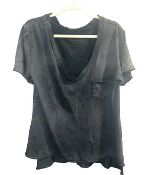 ✨We The Free Raw Edge Washed Out Grey Sz Medium T-Shirt FREE PEOPLE✨ thumbnail 1