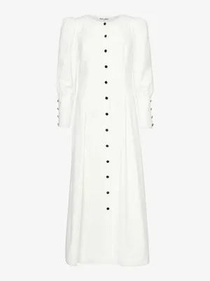 NWT Reformation Halia in White Button-Front Cotton Midi Shirt Dress 12 thumbnail 2