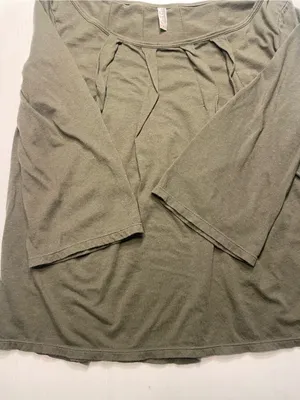 Old Navy Olive Green Swing Top Pleating Detail Scoop Neck 3/4 Sleeve Women Sz M thumbnail 6