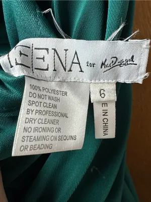 Ieena for Mac Duggal Jersey One Shoulder Draped Back Gown Dress Emerald Green 6 thumbnail 6