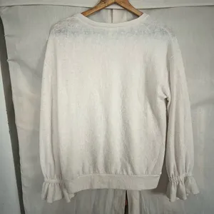 Eri + Ali Anthropologie Ruffle Sleeve Sweater thumbnail 3