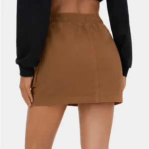 Halara Elastic Waistband Adjustable Side Pocket Mini Cargo Casual Skirt Meerkat thumbnail 2