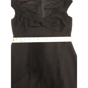 David Meister Dress Size 4 Black Sheer Top Short Sleeve Chic Classic USA thumbnail 7