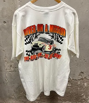 The Vintage Shop Vintage 1996 Dale Earnhardt The Early Days Driver on a Mission White Tee Nascar thumbnail 1