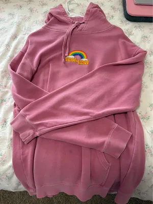 Oversized Pink Emma Chamberlain Hoodie Size L thumbnail 1