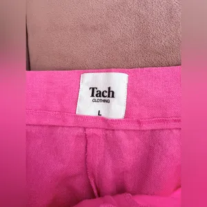 Anthropologie Tach Clothing Jorgelina Cut Out Pant Pink Linen blend m L thumbnail 5