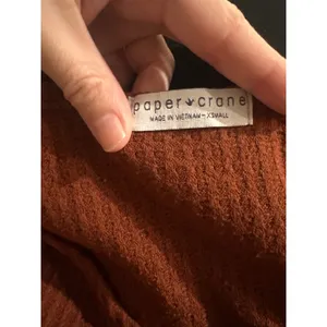 PAPER CRANE | Woman's Waffle Knit Red Ribbed Flowy Long‎ Sleeve Blouse, Size XS thumbnail 4