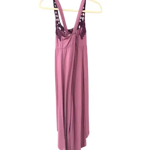 Mudd Y2k Womens Mauve High Low Maxi Dress Crochet‎ Lace Neckline Purple Medium thumbnail 2