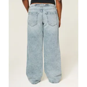 NWT Hollister Andi Adjustable Waist Low-Rise Light Wash Back Buckle Baggy Jeans thumbnail 2