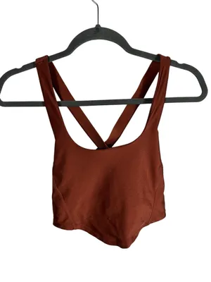 Free People Movement Shine Bright Crop Top Women’s XS Brown Built‎ Active Tank thumbnail 3