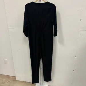 The Nines by HATCH Black 3/4 Sleeve Button-Front Maternity Crop‎ Jumpsuit Small thumbnail 3