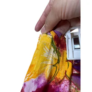 Floral Midi Skirt‎ Yellow Red Purple Tie Waist Casual Spring Summer Women thumbnail 6