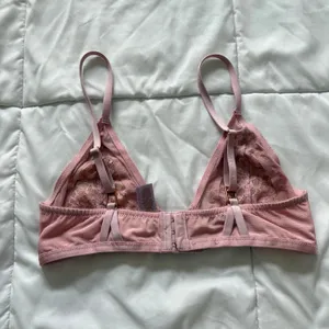 Savage X Fenty Pink Lace Unlined Triangle Bralette Large Coquette Whimsy Fairy thumbnail 4