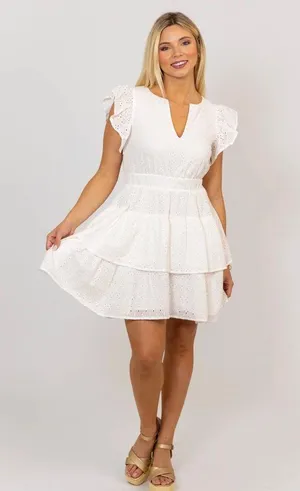 Boutique Morgan Rae White Eyelet Dress thumbnail 4