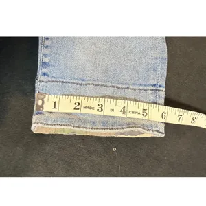 Gap 1969 Best Girlfriend Jeans 27T Light Wash Distressed Camo Trim Cuff cropped thumbnail 12