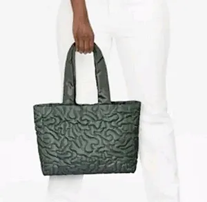 Wild Fable Olive Quilted Puffy Tote Bag thumbnail 5