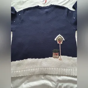 Vintage Croft & Barrow winter snowman embroidered zip-up cardigan sweater. NWT thumbnail 2