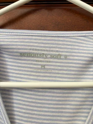 Aeropostale blue & white striped seashell top thumbnail 3