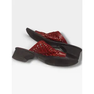 Naturalizer Red Leather Woven Huarache Toe Loop Wedge Sandals Size 8 thumbnail 3