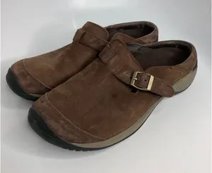 Merrell Encore Buckle Bracken Clogs Womens 10 Brown Good Suede Slip On Shoes thumbnail 1