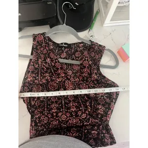 Lulus Evening Blossom Black Floral Print High-Low Wrap Dress - size small EUC thumbnail 5