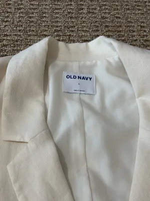 Old navy linen blazer cream thumbnail 4