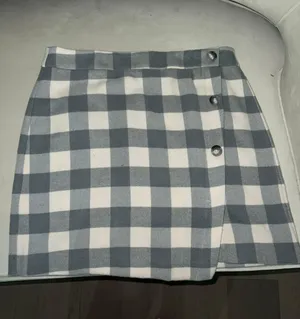 Loft Ann Taylor  Gray Plaid Skirt thumbnail 1