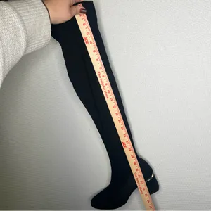 Zara Basic | 41 Black Over the Knee Boots with Block Heel and Pull-On‎ Style thumbnail 10