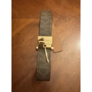 MICHAEL KORS Signature Reversible Belt Brown Gold Buckle No Sz thumbnail 7