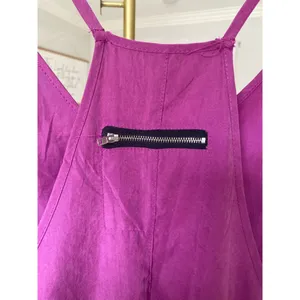 Hot Romper Magenta Jumpsuit Summer Pockets Yoga Lounge Clean Girl Quiet Luxury M thumbnail 4