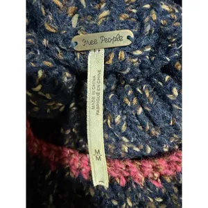 Free People Echo Navy Flecked Oversized Wool Blend Turtleneck Sweater Size‎ Med thumbnail 8