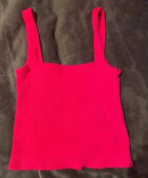 Garage Hot Pink Square Neck Sweater Tank thumbnail 5