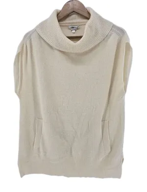 Tyler Boe Cashmere Sweater Womens S Cowl Neck Sleeveless Ivory EUC thumbnail 1