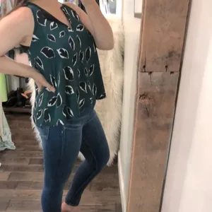 Loft green and black halter neck top size small thumbnail 3