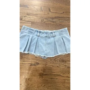 Revolve Lioness Denim Rendezvous Micro Mini Skort Festival Concerts Size XL 3069 thumbnail 2