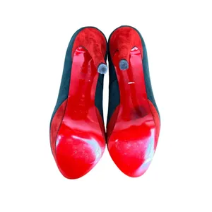 Vicino Teal and Red Suede Platform Pumps Round‎ Toe Stiletto Heels Size 37 thumbnail 6