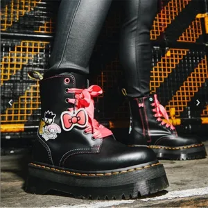 Dr.‎ Martens Jadon Hello Kitty Friends Leather Platform Boots Black US 7 NIB thumbnail 1