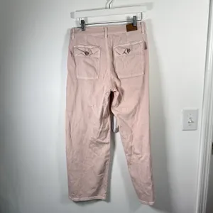 American Eagle Super High Rise Baggy Wide Leg‎ Jeans Pink Boho Womens 6 Short thumbnail 4