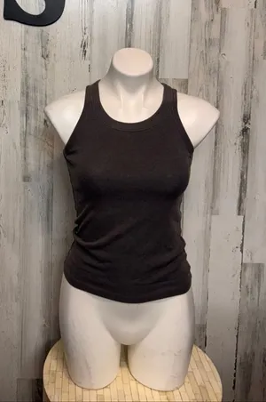 American Eagle Dark Grey Ribbed Tank Top Womens Size XS Extra Small Basic Cami thumbnail 1