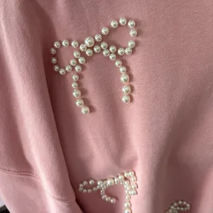 Peach Love California Pink and White Crew Neck Sweater thumbnail 5