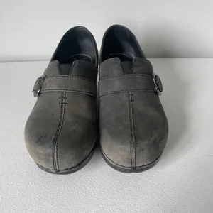 Dansko Tamara Slip-On Clogs Shoes Buckle Black Gray Suede Leather Women's 37 thumbnail 5