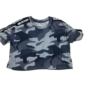 Hollister Women's XS Camo Crop Boyfriend Tee Green Short Sleeve thumbnail 4
