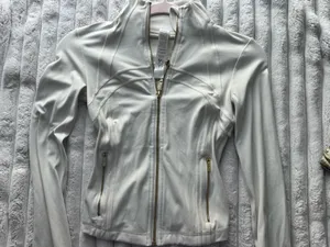 White and gold lululemon define jacket cropped thumbnail 4