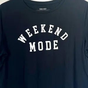 Nine West Black “Weekend Mode” Graphic T-Shirt - Size: XXL thumbnail 4