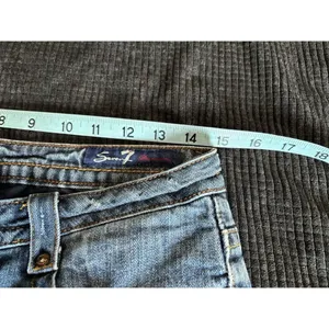 SEVEN 7 Denim Med‎ Wash Denim Jeans Stitching Studs Size 30 Low Rise thumbnail 6