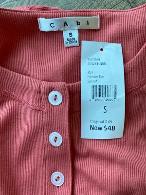 NWT Coral Henley Tee Shirt Top thumbnail 2