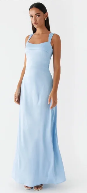 Peppermayo Maxi Dress Blue Satin thumbnail 1