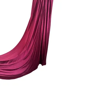 La Femme Plunge‎ Neck A-Line Gown 2 Burgundy 28547 Jersey thumbnail 8