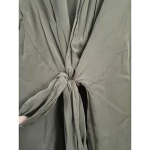 English Factory XS Olive Green Tie Front Long Sleeve Shirt Dress‎ Casual thumbnail 5